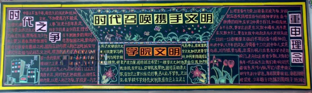 美丽西铁院 文明伴我行黑板报