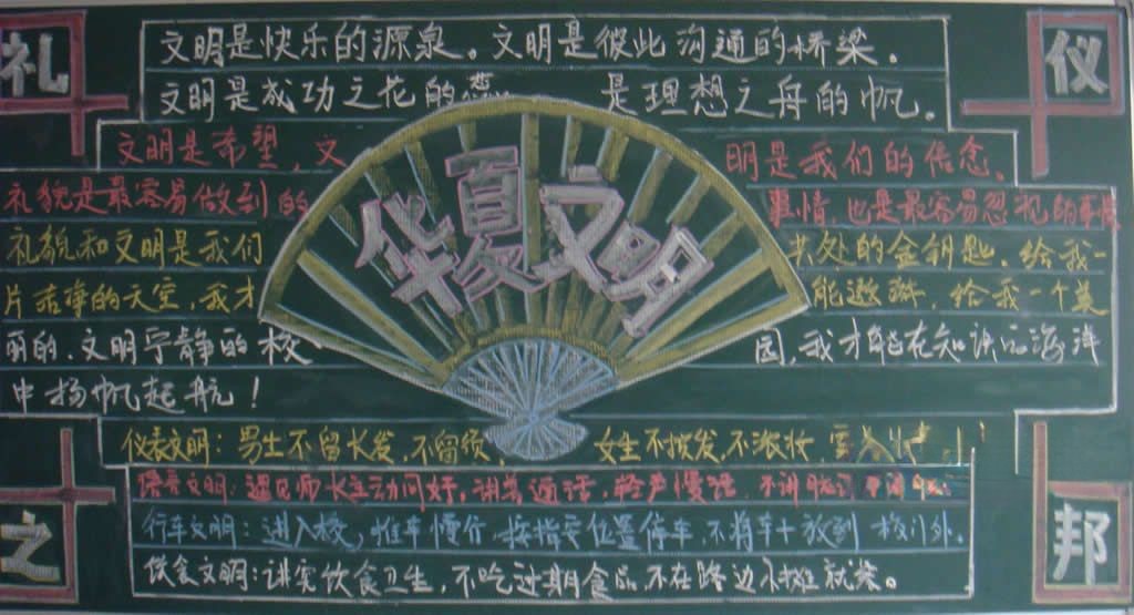 华夏文明黑板报图片