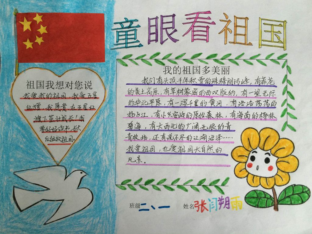童眼看祖国手抄报图片大全
