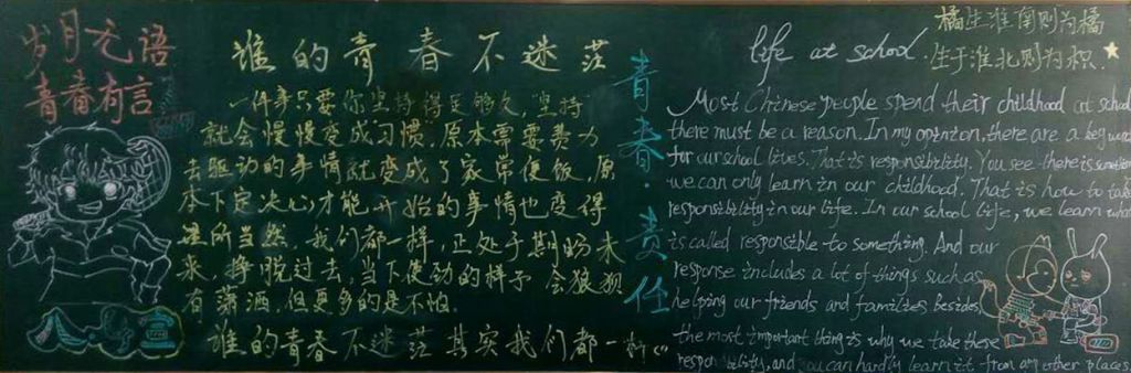青春责任黑板报图片展