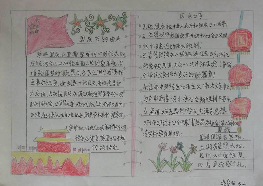 初中生国庆节手抄报图片大全