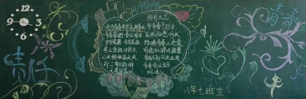 青春责任黑板报图片展