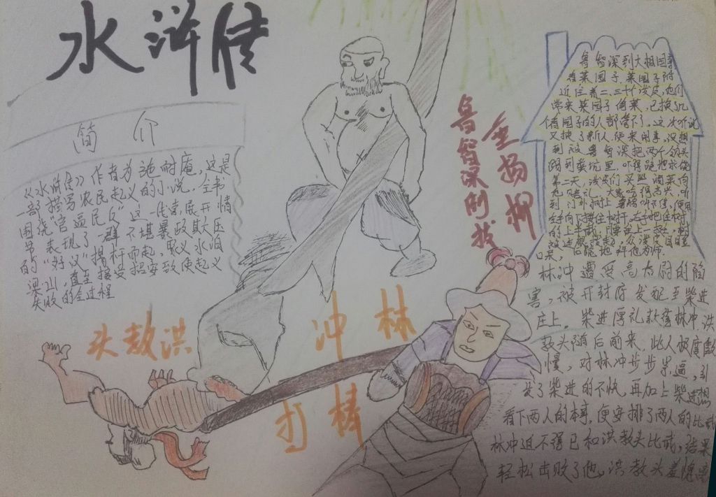 关于水浒传的手抄报的图片