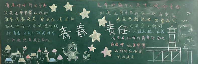 青春责任黑板报图片展