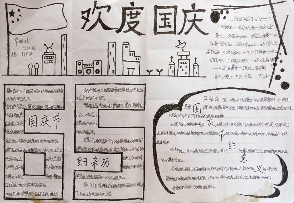 迎国庆爱祖国手抄报图片大赛