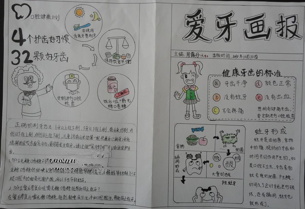 爱牙画报手抄报设计图