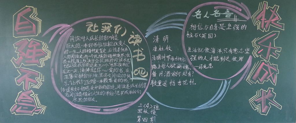 自强不息,快乐成长黑板报