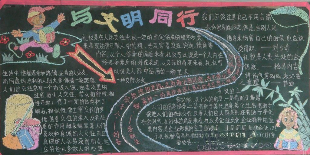 高中生文明礼仪黑板报