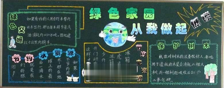 绿色家园从我做起黑板报图片