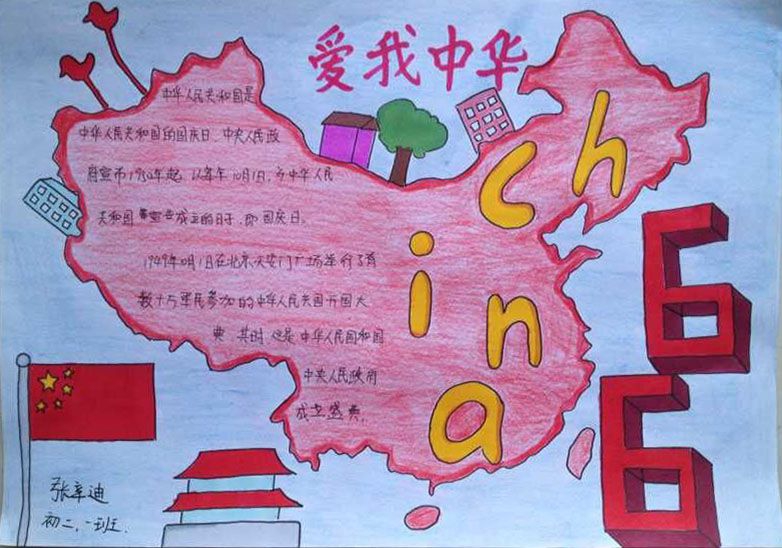 国庆节祖国在我心中手抄报大全