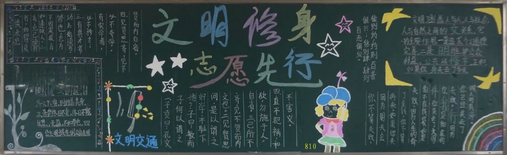 文明修身志愿先行黑板报 文明修身志愿先行黑板报