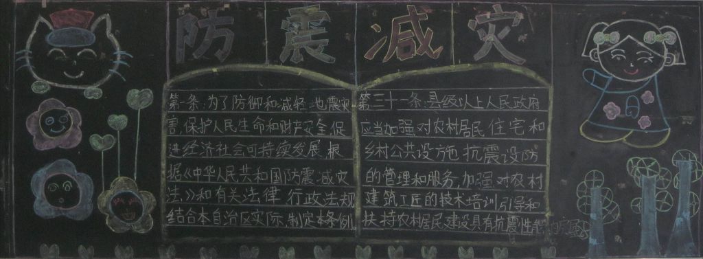 防震减灾日黑板报宣传作品