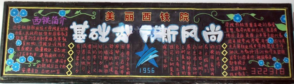 美丽西铁院 文明伴我行黑板报