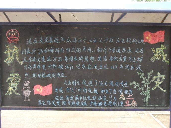 抗震减灾黑板报图片