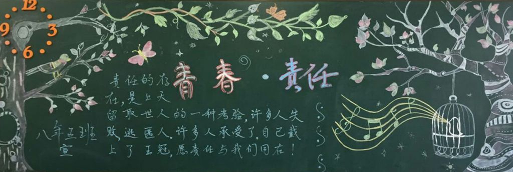 青春责任黑板报图片展