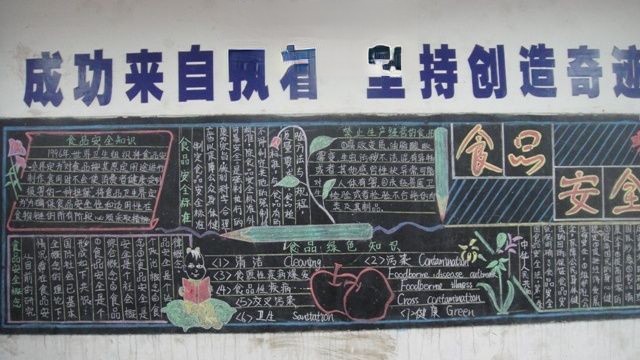 学校食品卫生安全黑板报作品