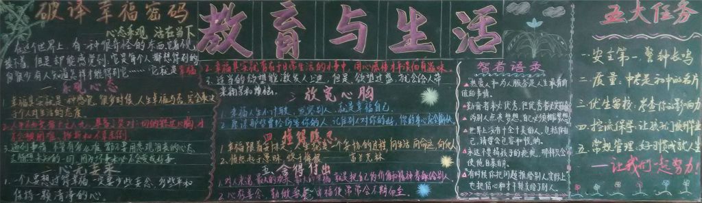 教育与生活黑板报图片