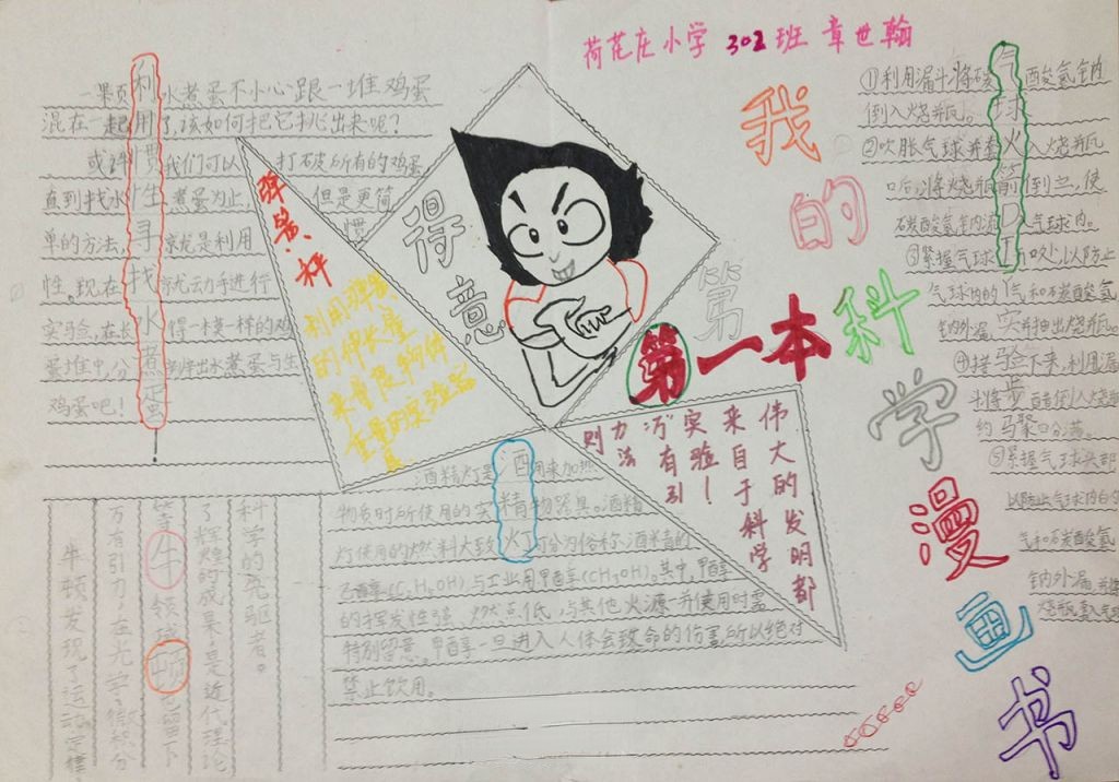 我的第一本科学漫画书手抄报 我的第一本科学漫画书手抄报