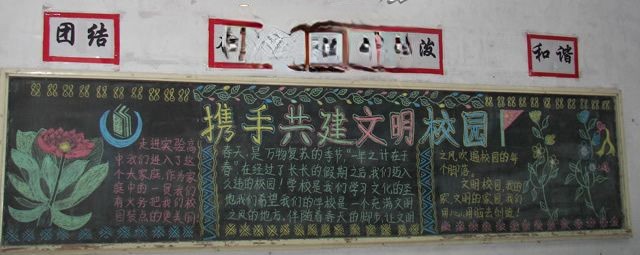 共建文明校园黑板报图片