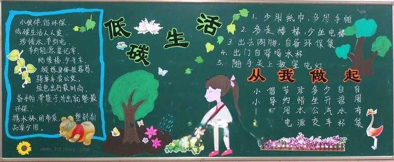 低碳生活 从我做起黑板报