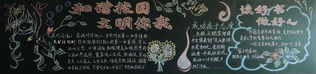 和谐校园文明你我黑板报