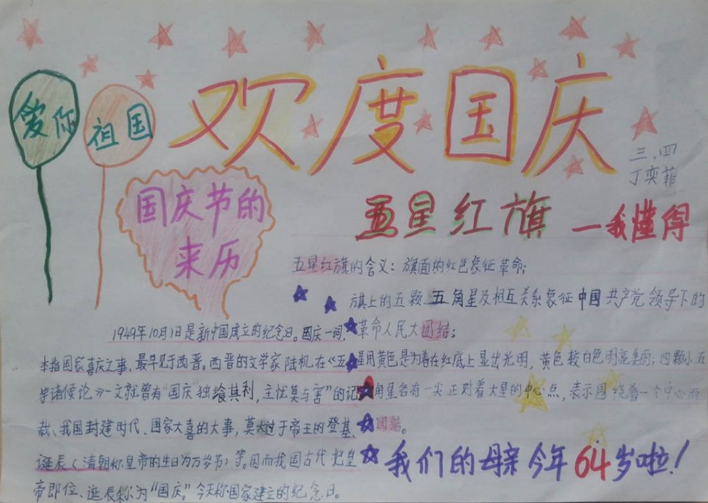 祖国母亲65周年诞辰手抄报大全