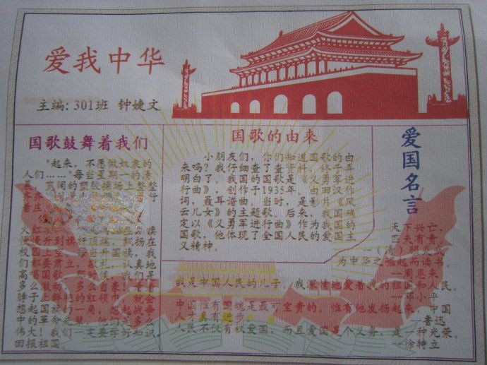 国庆节获奖手抄报图片
