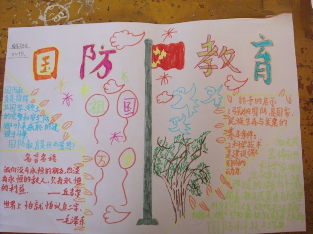 国防教育手抄报版式设计