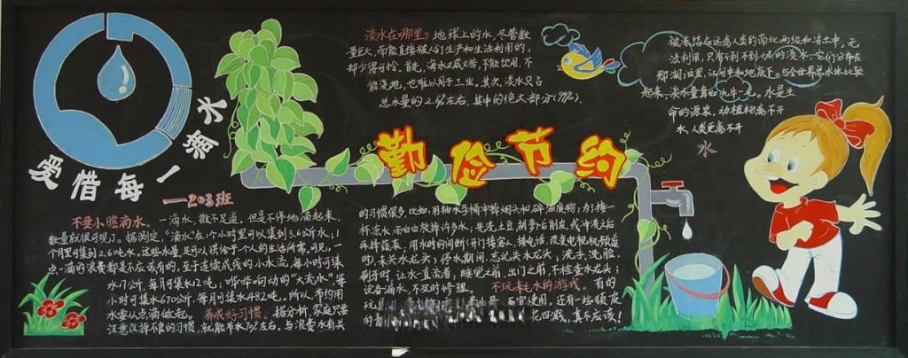 勤俭节约黑板报图片