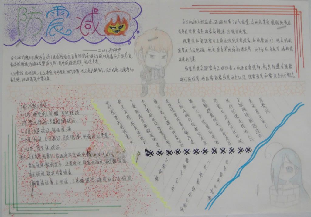 心手相牵重振家园手抄报 心手相牵重振家园手抄报