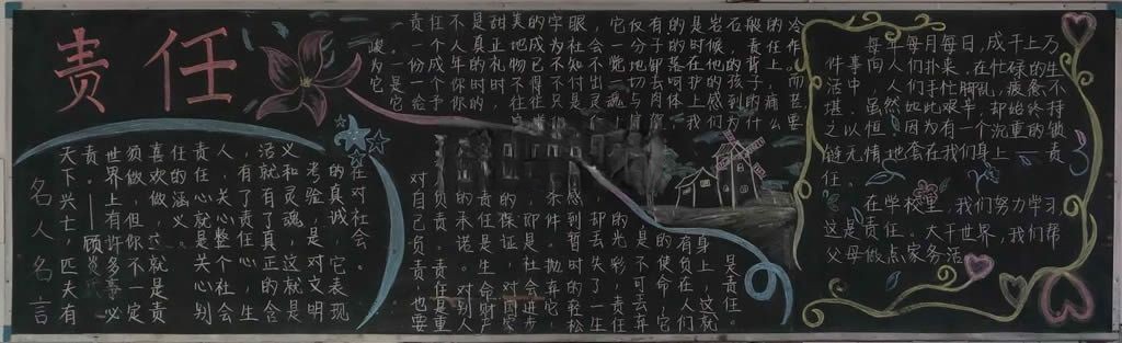 责任教育黑板报设计图