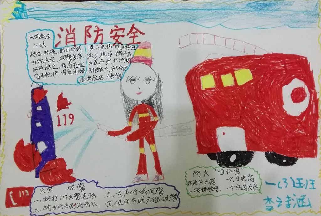 119全民消防手抄报