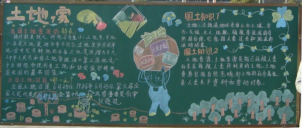 土地与家黑板报设计图