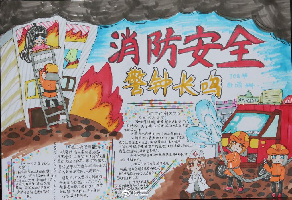 2022消防主题手抄报作品大全
