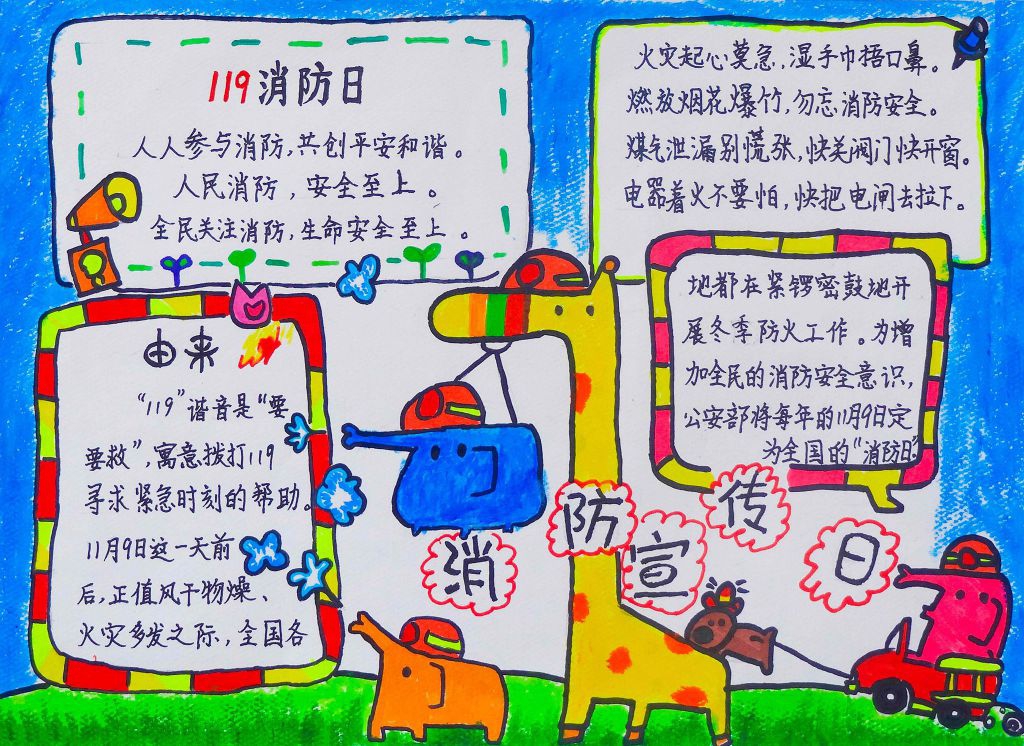 2022消防宣传日手抄报