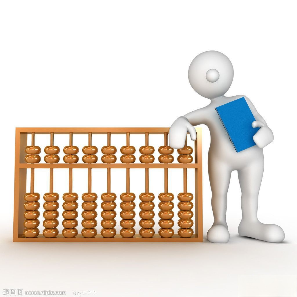 会计板报专用插图-会计师与算盘