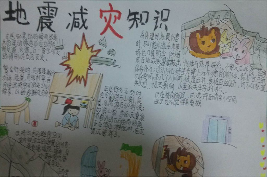 地震减灾知识手抄报 地震减灾知识手抄报