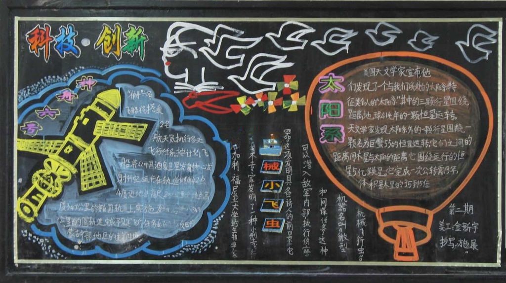 科技创新主题黑板报作品一