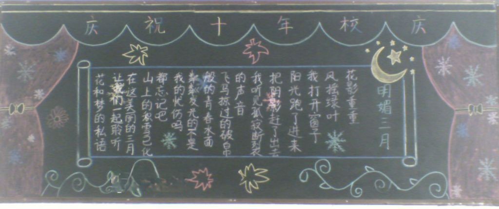 庆祝十年校庆黑板报