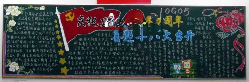 迎接十八大黑板报