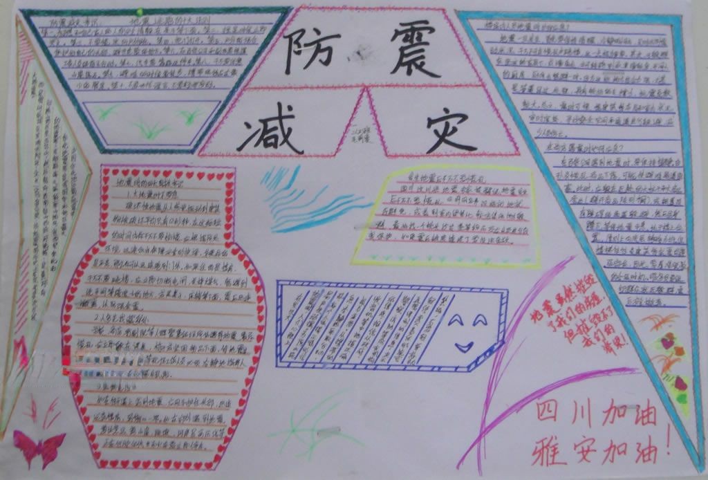 心手相牵重振家园手抄报 心手相牵重振家园手抄报