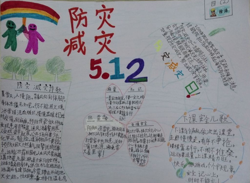 防震减灾防患未然手抄报