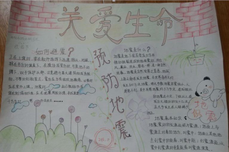 小学生防震减灾手抄报