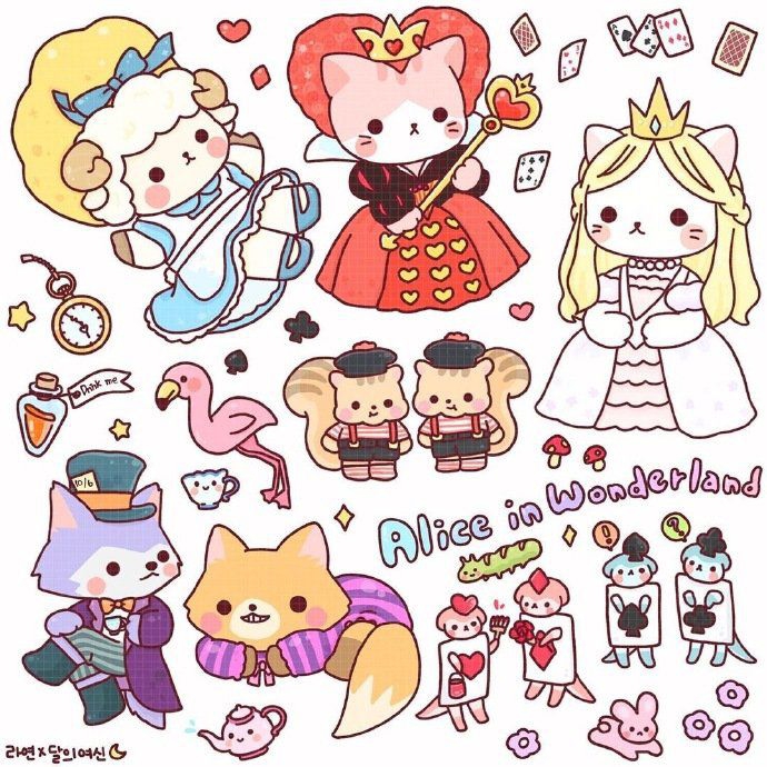 可爱的小动物简笔画素材，孩子做手抄报可以用上，快马住吧！