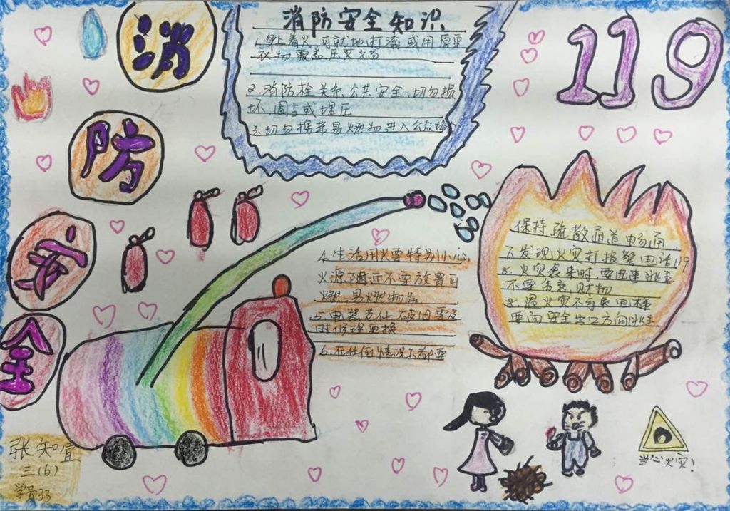 三年级消防安全手抄报