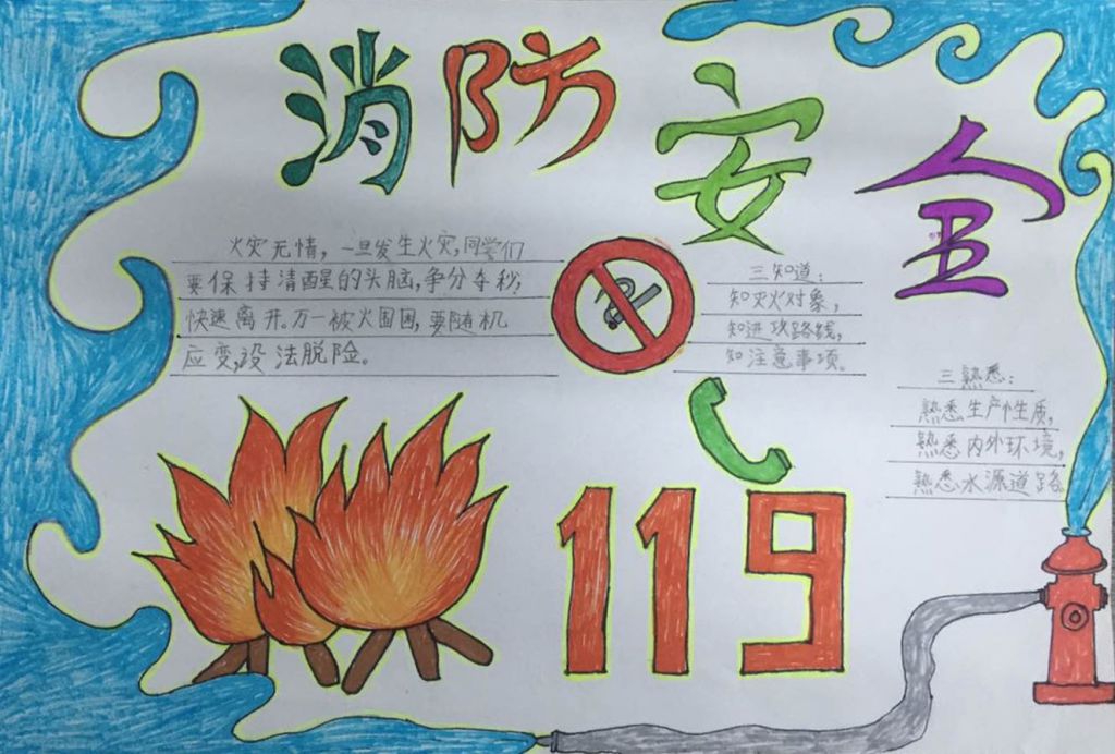 三年级消防安全手抄报