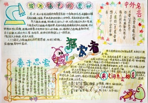 放大镜中的奥秘手抄报图片 放大镜中的奥秘手抄报图片