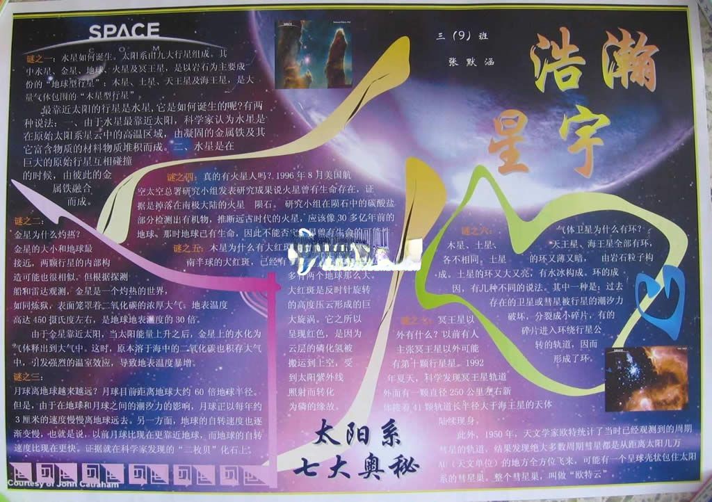 科学技术手抄报图片-浩瀚星宇