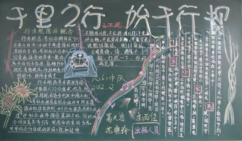 强化常规教育月黑板报_心中有规范 行中有规范