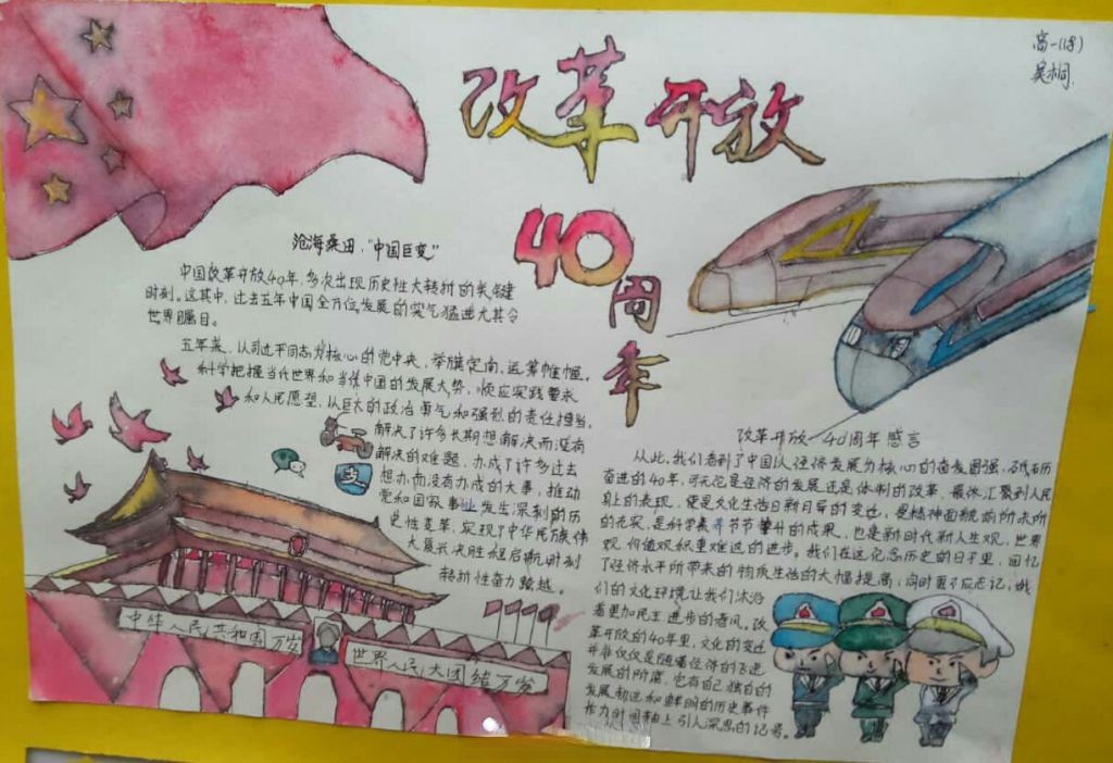 我眼中的改革开放四十周年手抄报